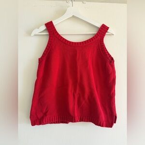 Vintage Red Cotton Knit Tank Top
